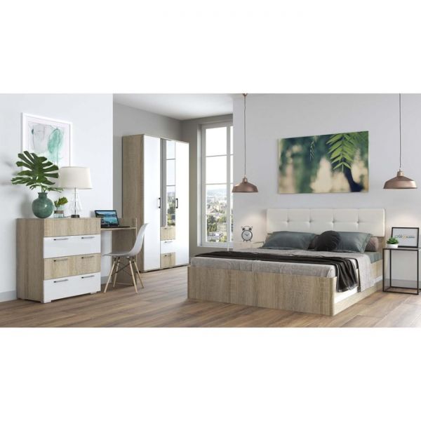 Комод Белладжио 1002х372х952 сонома/белый матовый