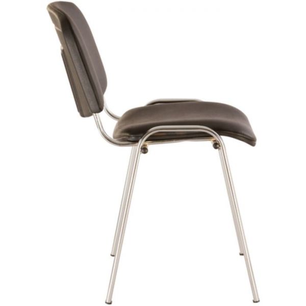 Стул для персонала и посетителей BRABIX ИЗО Iso CF-001, хромированный каркас, кожзам синий