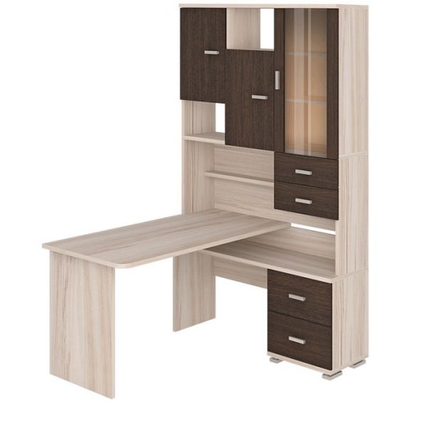 Стол компьютерный «СР 620/140», 1300 ? 1400 ? 2160 мм, левый, цвет карамель/венге/карамель