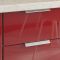 Кухонный гарнитур Бостон 2000х600 белый/белый/красный глянец