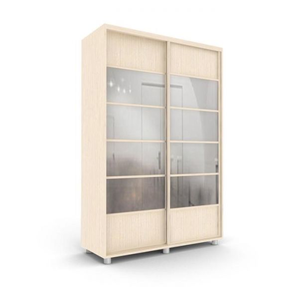 Шкаф-купе Стильный зелкало+ЛДСП Венге светлый/Белый 1600х600х2300