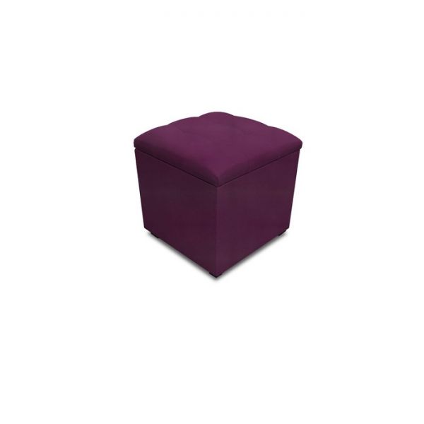 Пуф с крышкой и утяжкой, 400 ? 400 ? 420 мм,  экокожа, цвет marvel berry