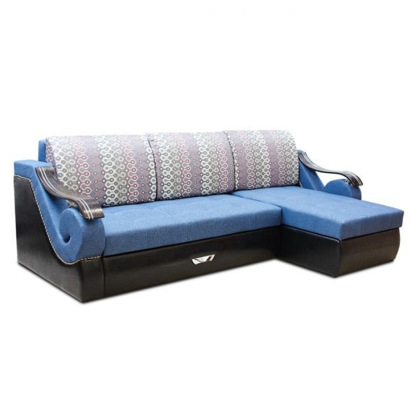 Диван «Дубаи 2» с оттоманкой, ППУ, правый угол, цвет монтана 158/султан виолет/астор 900