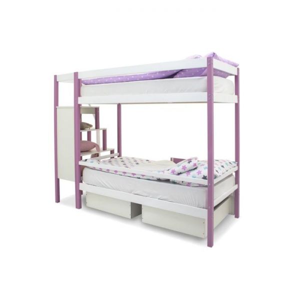 Детская двухъярусная кровать Бельмарко Svogen лаванда-белый