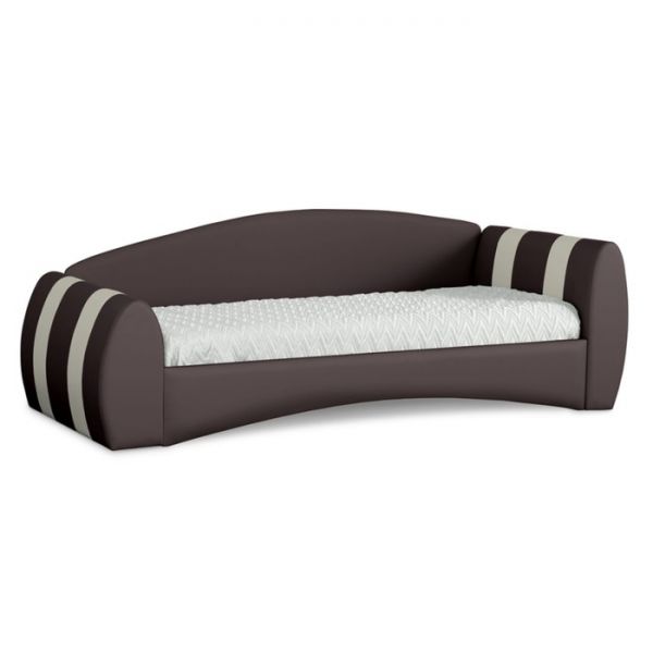 Кровать «Кальвет», 1900 ? 900 мм, встроенное основание, левая, цвет коричневый / бежевый