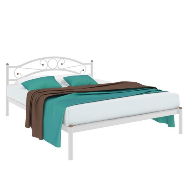 Кровать «Надежда», 1200 ? 2000 мм, металл, цвет белый