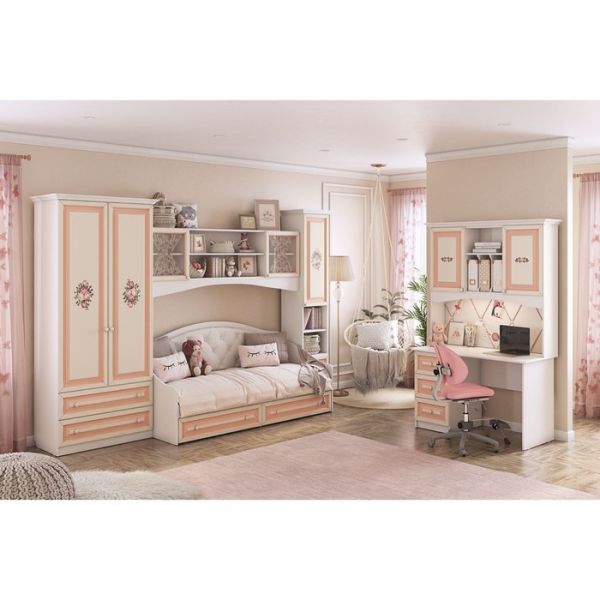 Детский гарнитур Алиса №1 (Комплект 6 предметов) белый/крем