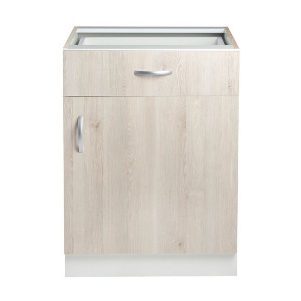 Шкаф напольный с 1 ящиком Комфорт 600х580х820 Сосна Аланд/Белый