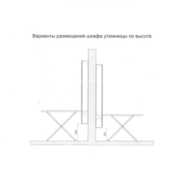 Пенал с зеркалом с гладильной доской Светлана, 500х150х1740, Дуб сонома