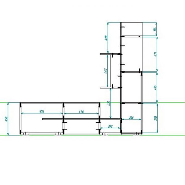 Тумба под ТВ Глосса, 1680х450х1550, Дуб сонома/Белый