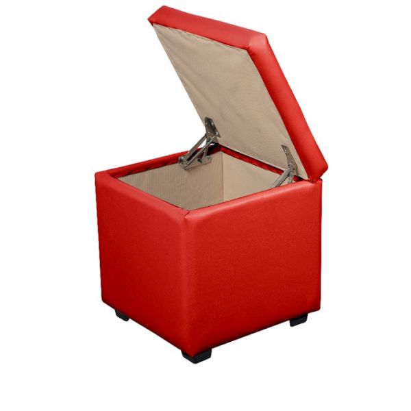 Пуф Рига 400х400х430 красный глянец