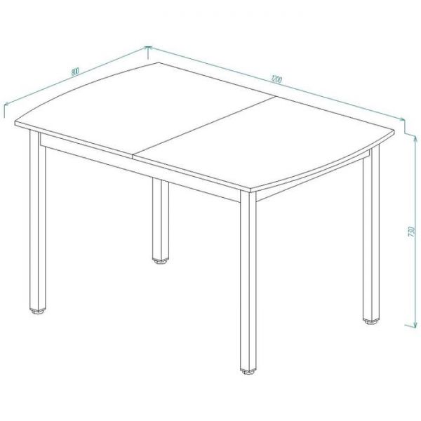 Стол обеденный №4 раздвижной 1200/1590х800х730 Ясень Шимо Светлый/Металлик