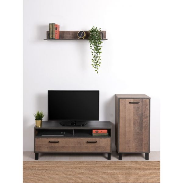 Тумба под ТВ Стронг 13.263, 1080х338х455, Дуб гранж колониальный/Интра