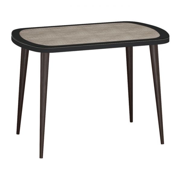 Стол не раздвиж Сочи-3 1100х700х750 черный/экокожа крокодил капучино/опоры массив