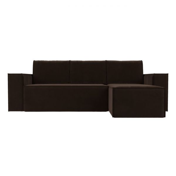 Угловой диван «Куба», механизм еврокнижка, микровельвет, цвет бежевый