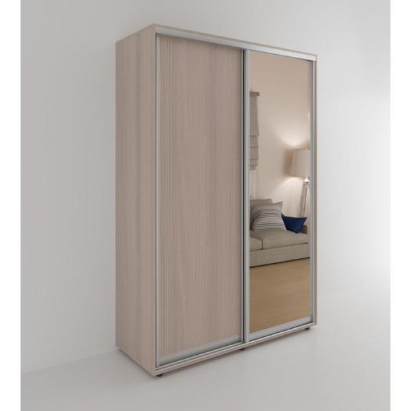 Шкаф-купе «Акцент-Сим ДЗ», 1200 ? 600 ? 2310 мм, ЛДСП, зеркало, цвет ясень шимо светлый