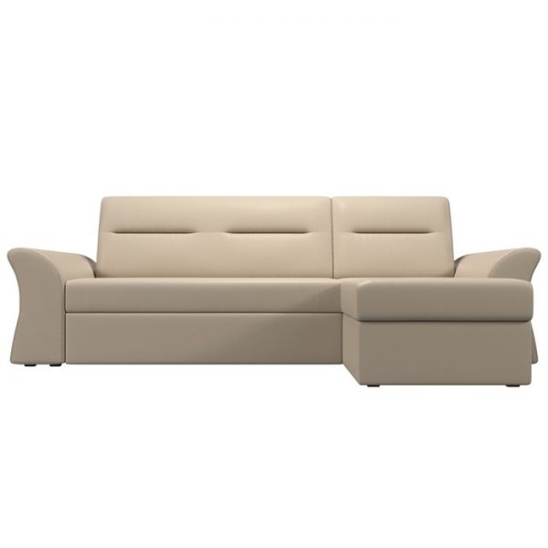 Угловой диван «Клайд», механизм дельфин, экокожа, цвет бежевый