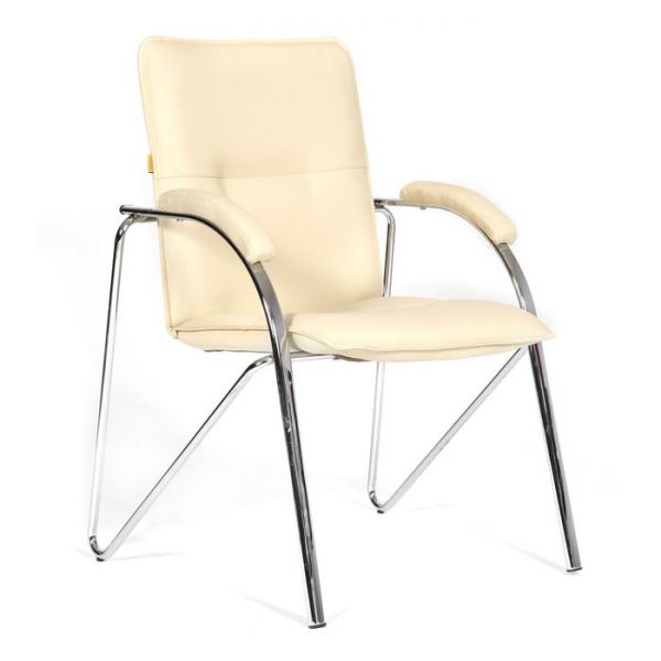 Кресло для посетителей Chairman 850 экокожа Terra 101 бежевый (собр.)