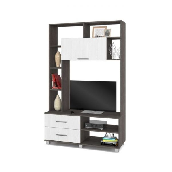 Мини стенка Ева, 420x1200x1900, Ясень шимо темный/светлый