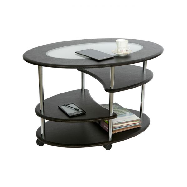 Стол журнальный «Эллипс», со стеклом сжс-01, 900 ? 600 ? 570 мм, цвет дуб белёный