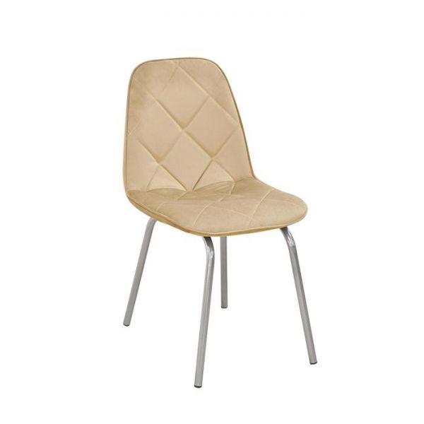 Стул «Сиена», каркас металл бриллиант, велюр, цвет бежевый