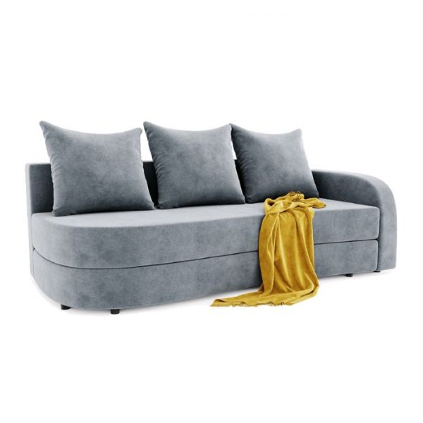 Диван прямой «Гитара», еврокнижка, ППУ, велюр, локоть правый, цвет селфи 15