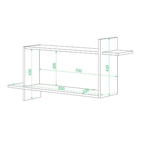 Полка навесная «ПК 16», 1000 ? 240 ? 527 мм, цвет карамель / венге