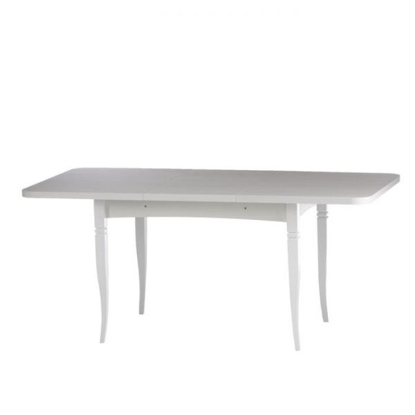 Стол раскладной Ялта-2 1250/1700х850х750 Анкор светлый/ белый/опоры массив резной