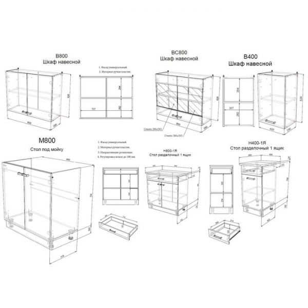 Кухонный гарнитур Мальва 2000, Венге/Лоредо