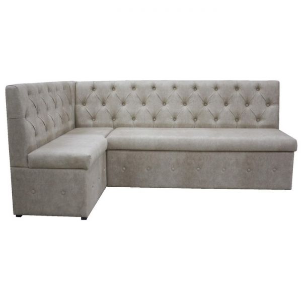 Кухонный уголок «Айриш», правый угол, механизм дельфин, велюр, цвет эмилия милк