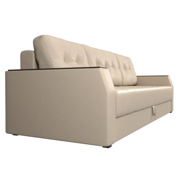 Диван прямой «Атлантида Б/С», механизм еврокнижка, экокожа, цвет чёрный