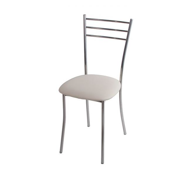Стул на металлокаркасе Хлоя СТ хром люкс/белый