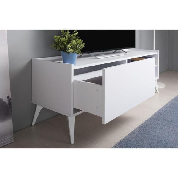 Тумба под ТВ Лайт 13.282, 1400х399х483, Белый премиум