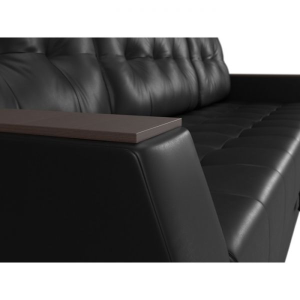 Диван прямой «Атлантида Б/С», механизм еврокнижка, экокожа, цвет чёрный