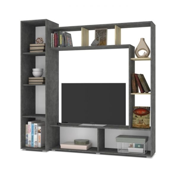 Мини стенка Прага 420х2050х1800 Анкор темный/светлый