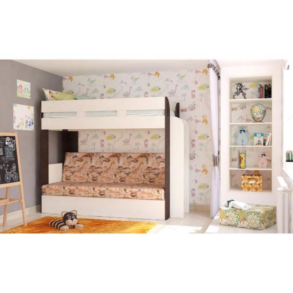 Кровать Карамель 75 1900х800 Саванна/Сосна карелия/Венге магия