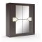 Шкаф многоцелевого назначения Оскар-11-1 2200х1840х604 Бодега тёмный/Бежевое стекло