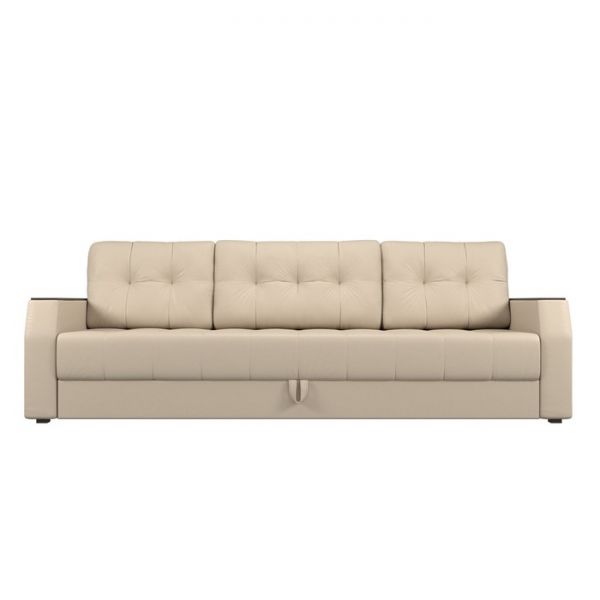 Диван прямой «Атлантида Б/С», механизм еврокнижка, экокожа, цвет чёрный