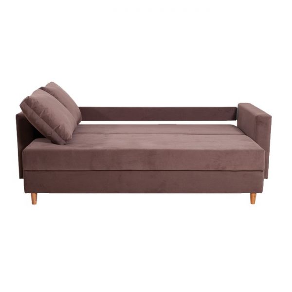 Прямой диван «Ванкувер», механизм еврокнижка, велюр, цвет серый