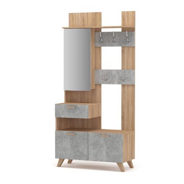 Прихожая Фарго, 988х436х2106, Дуб сонома/Бетон светлый