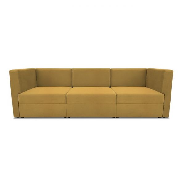 Диван модульный прямой «Бергамо», три секции, велюр, цвет dream yellow