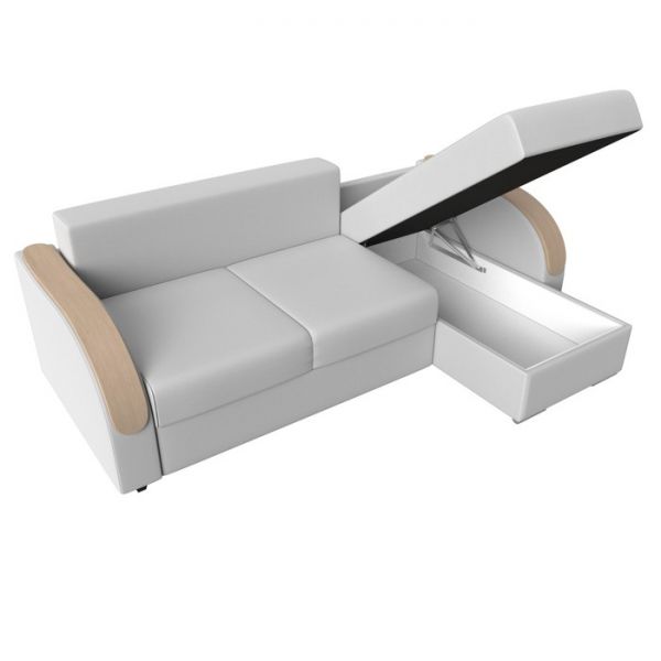 Угловой диван «Дарси», механизм еврокнижка, экокожа, цвет бежевый