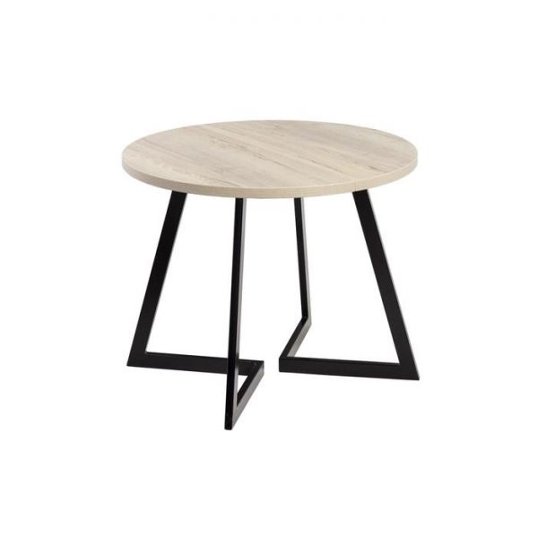 Стол РИМ D-1050/1500 Дуб Галифакс белый/Опора РИМ Гаспар-К, черный матовый