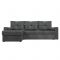 Угловой диван «Верона», механизм дельфин, рогожка, правый угол, цвет серый
