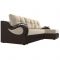 Угловой диван «Меркурий», еврокнижка, микровельвет, цвет бежевый / коричневая экокожа