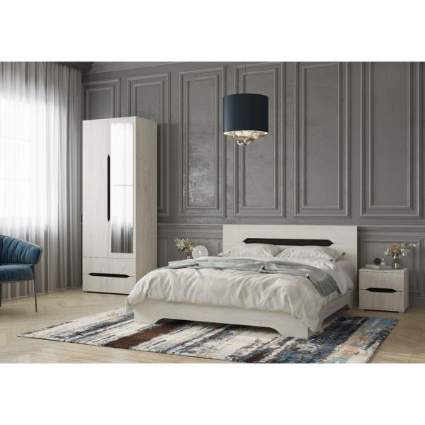 Шкаф 2х ств Вега с ящиками, 800х2200х520, Крафт белый/Венге