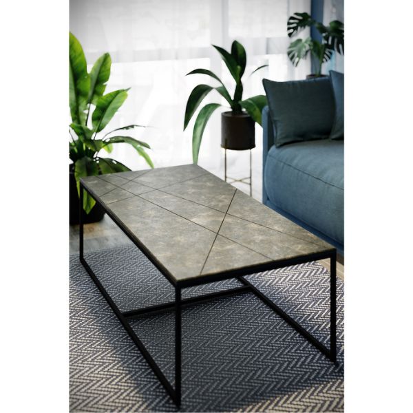 Стол журнальный «Геометрика», 1200 ? 600 ? 390 мм, цвет серый бетон