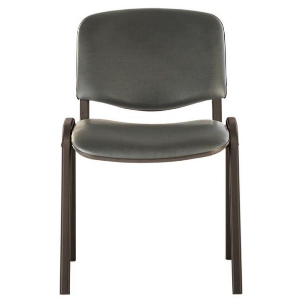 Стул для посетителей BRABIX "Iso CF-005", черный каркас, экокожа серый, 531979