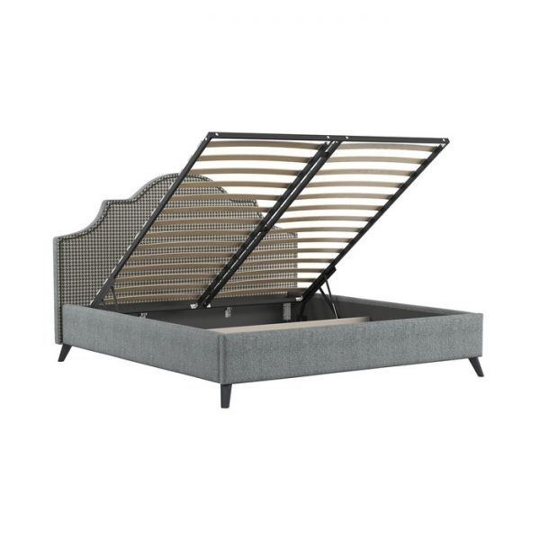 Кровать Фаина, 1800х2000, ортопедическое осн+ПМ, Труссарди 01/Серый Ролан