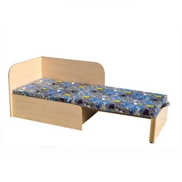 Тахта детская "Вырастайка" угол Левый Филин деним/ЛДСП молочный дуб